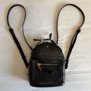 Black Croc Mini Backpack